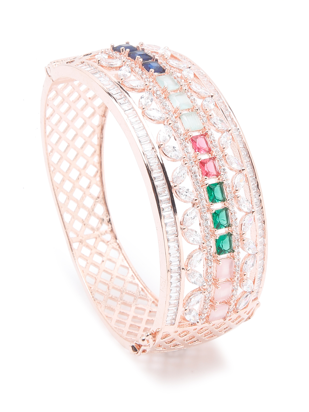 YouBella Jewellery Celebrity Inspired Gold Plated American Diamond Bracelet for Girls and Women